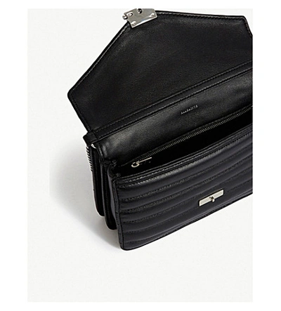 Shop Allsaints Justine Small Leather Cross-body Bag In Black