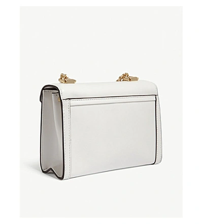 Shop Michael Michael Kors Whitney Small Leather Shoulder Bag In Optic White