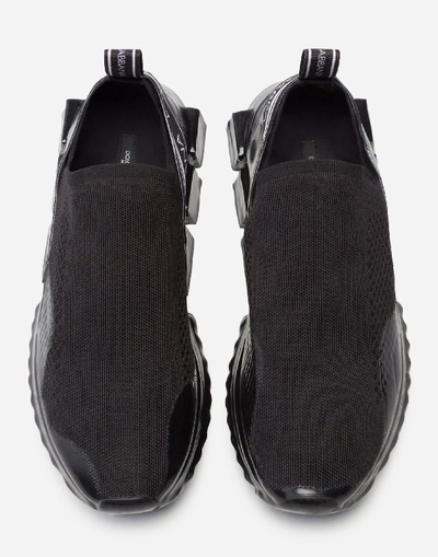 Shop Dolce & Gabbana Sorrento Melt Sneakers In Mesh In Black