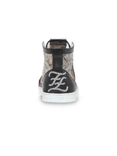 Shop Fendi Karl Kollage High Top Sneakers