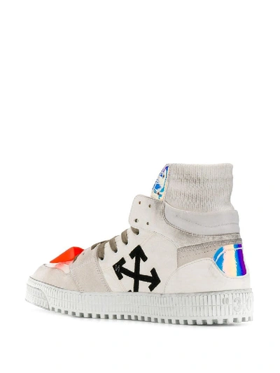 Shop Off-white White & Multicolor Off-court High Tops Iridescent