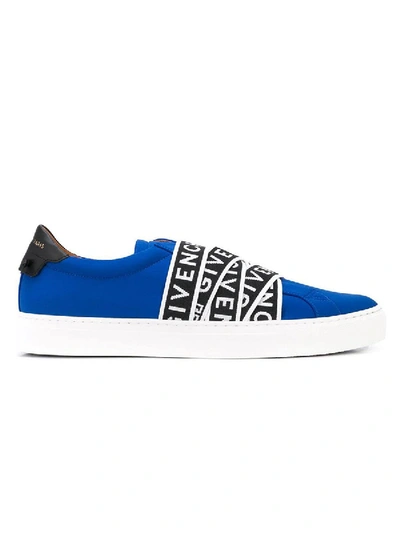 Shop Givenchy Contrasting Logo Tape Sneakers Blue