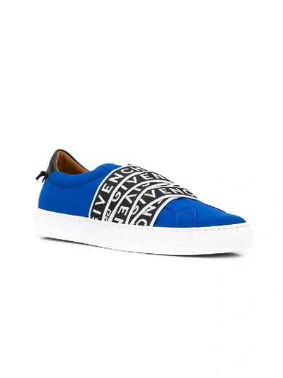 Shop Givenchy Contrasting Logo Tape Sneakers Blue