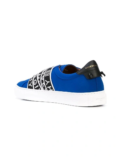 Shop Givenchy Contrasting Logo Tape Sneakers Blue