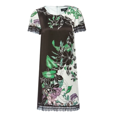 Shop Nissa H-line Viscose Dress With Floral Print