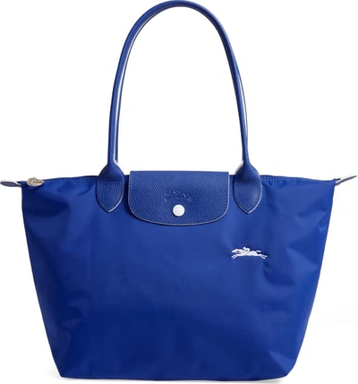 Shop Longchamp Le Pliage Club Small Shoulder Tote - Blue In Cobalt