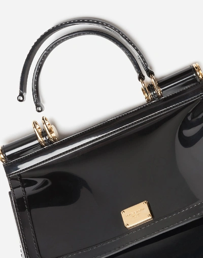 Shop Dolce & Gabbana Small Sicily Bag In Rubber In Black