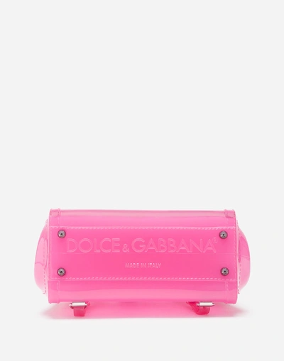 Shop Dolce & Gabbana Small Sicily Backpack In Transparent Rubber In Pink