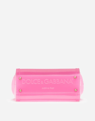 Shop Dolce & Gabbana Small Sicily Bag In Transparent Rubber In Pink