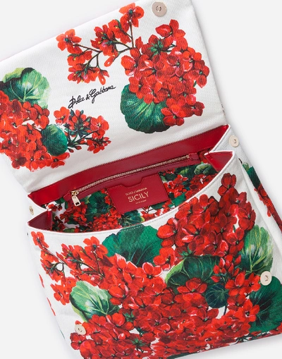Shop Dolce & Gabbana Large Sicily Soft Bag In Portofino-print Canvas In Floral Print