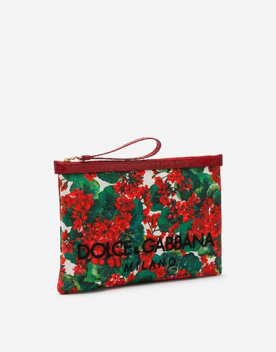 Shop Dolce & Gabbana Portofino-print Canvas Clutch In Floral Print