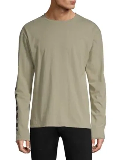 Shop Dim Mak Patch Long-sleeve Cotton Tee In Clay