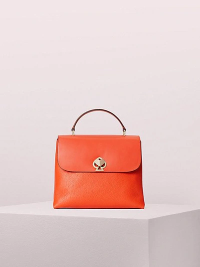 Shop Kate Spade Romy Medium Top Handle Bag In Fire Lily