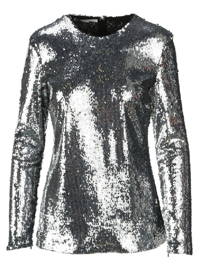 Shop Stella Mccartney Top Sequin In Silver