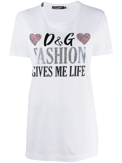 Shop Dolce & Gabbana T-shirt In Bianco Ottico