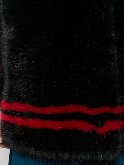 Shop Ermanno Scervino Faux Fur Coat In Black