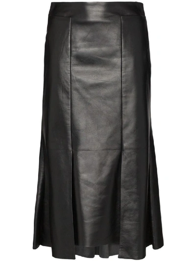 Shop Alexander Mcqueen Leather Skirt In Black