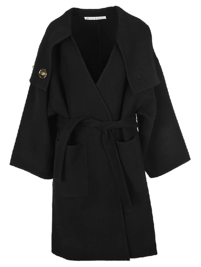 Shop Jw Anderson Belted Coat In Black