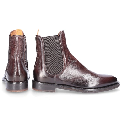 Shop Antonio Maurizi Chelsea Boots Todi Calfskin Logo Brown