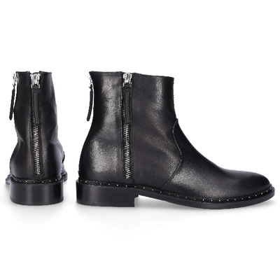 Shop Via Roma 15 Ankle Boots Saint Barth  Calfskin Logo Black