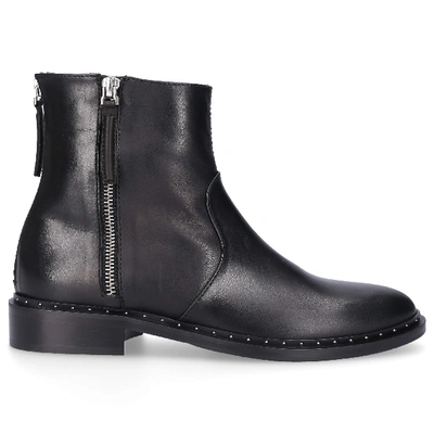 Shop Via Roma 15 Ankle Boots Saint Barth  Calfskin Logo Black