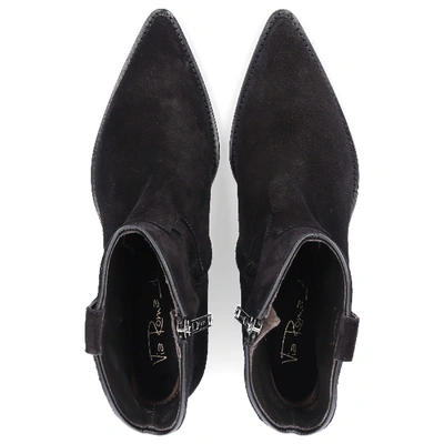 Shop Via Roma 15 Ankle Boots Black Velour