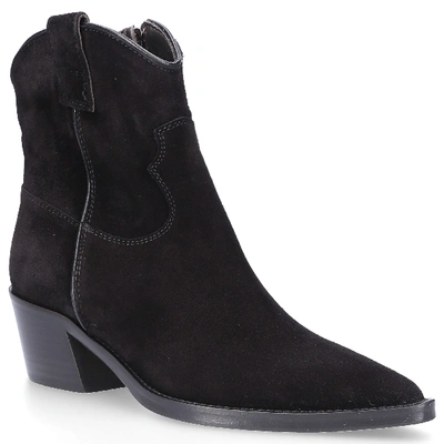 Shop Via Roma 15 Ankle Boots Black Velour