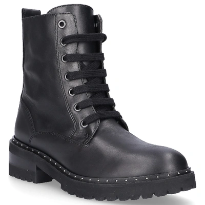 Shop Via Roma 15 Lace Up Ankle Boots Malibu Calfskin Logo Black