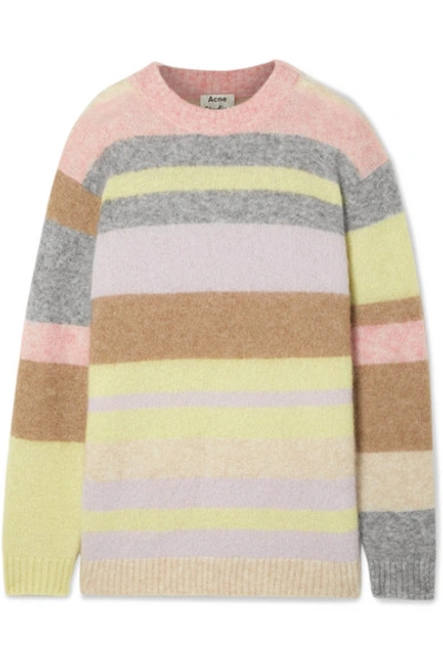 Shop Acne Studios Kalbah Striped Knitted Sweater In Lilac