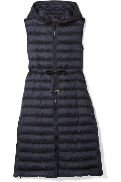 Shop Max Mara The Cube Quilted Shell Down Vest In Midnight Blue