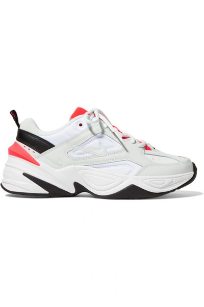 Shop Nike M2k Tekno Leather And Mesh Sneakers In White