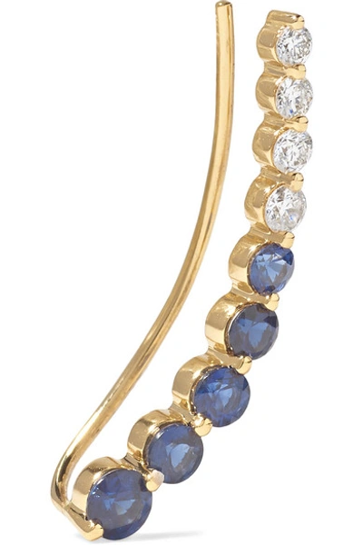 Shop Anita Ko 18-karat Gold, Sapphire And Diamond Ear Cuff
