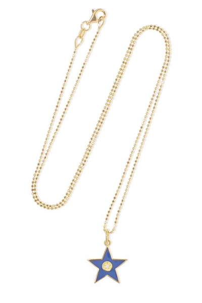 Shop Andrea Fohrman Star 18-karat Gold, Enamel And Diamond Necklace