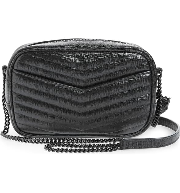 Saint Laurent Mini Lou Quilted Leather Crossbody Bag In Noir/noir | ModeSens