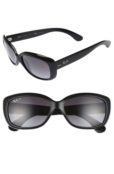 Shop Ray Ban 58mm Polarized Sunglasses - Black Grey