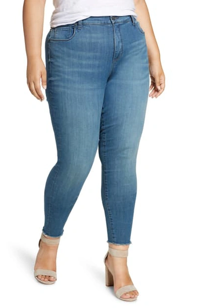 Shop Kut From The Kloth High Waist Fray Hem Skinny Jeans In Thoughtfulness