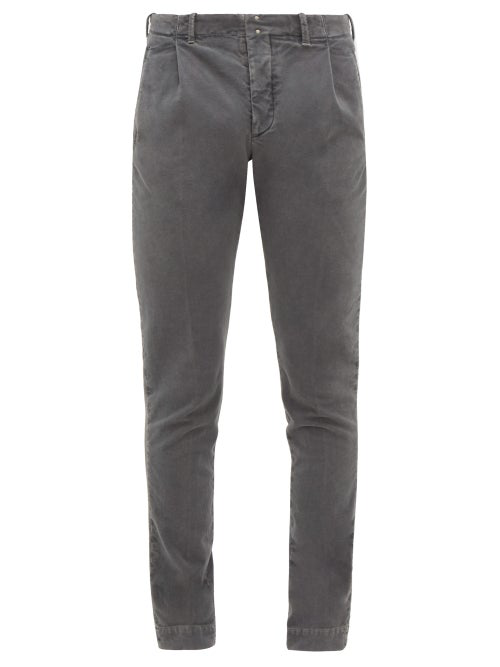 Incotex Verve Slim Fit Moleskin Trousers In Grey ModeSens