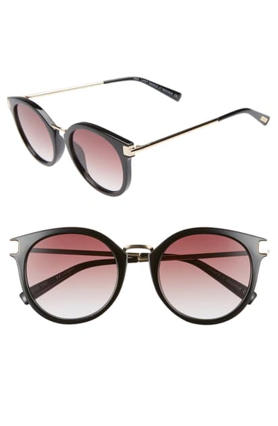 Shop Le Specs Last Dance 51mm Mirrored Round Sunglasses - Black