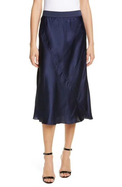 Shop Atm Anthony Thomas Melillo Pull-on Silk Skirt In Midnight
