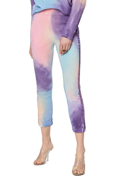 Shop Mother The Springy Lounger Tie Dye Ankle Pants In Lets Get Metaphysical