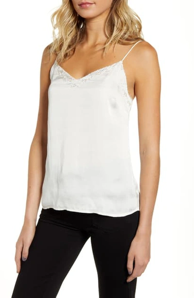 Shop Paige Cicely Embroidered Scallop Trim Camisole In Ivory