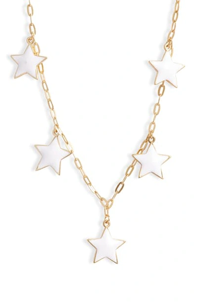 Shop Argento Vivo Enamel Star Station Necklace In Gold/ White