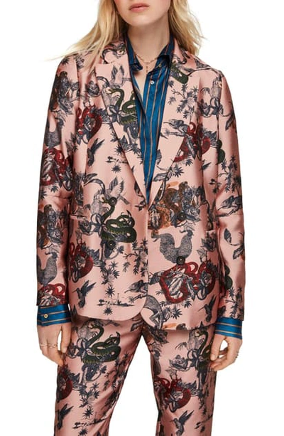 Shop Scotch & Soda Print Double Breasted Blazer In 0604-combo Y