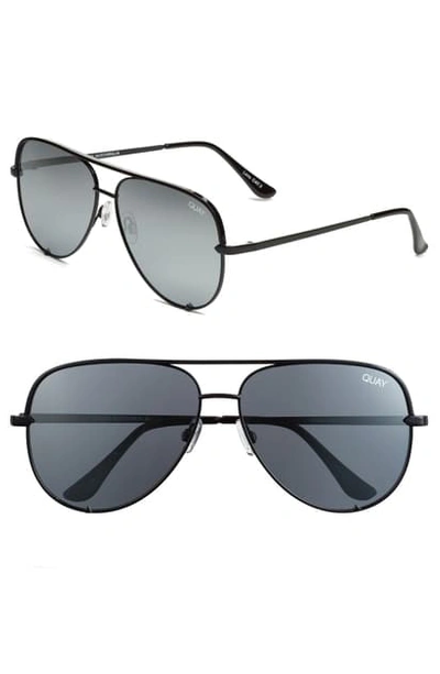 Shop Quay X Desi Perkins High Key 62mm Aviator Sunglasses - Black/ Silver Mirror