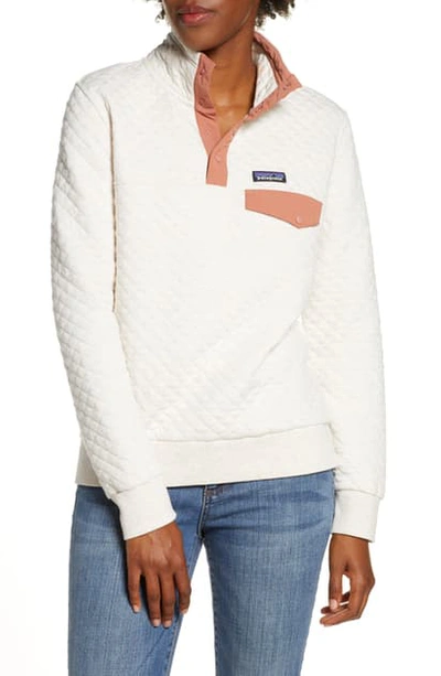 Shop Patagonia Snap-t Quilted Pullover In Dyno White