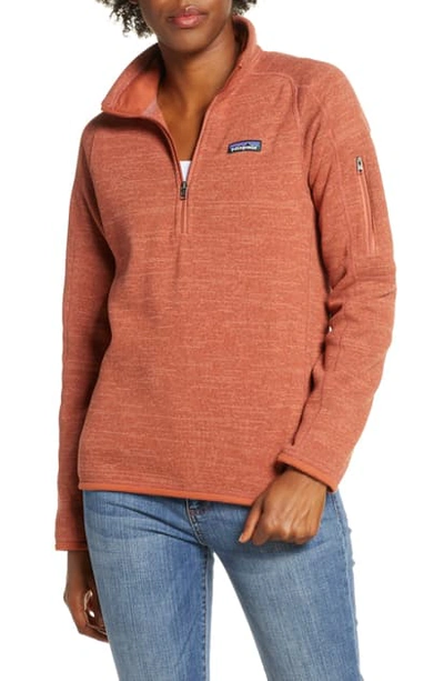 Shop Patagonia Better Sweater Quarter Zip Performance Jacket In Century Pink