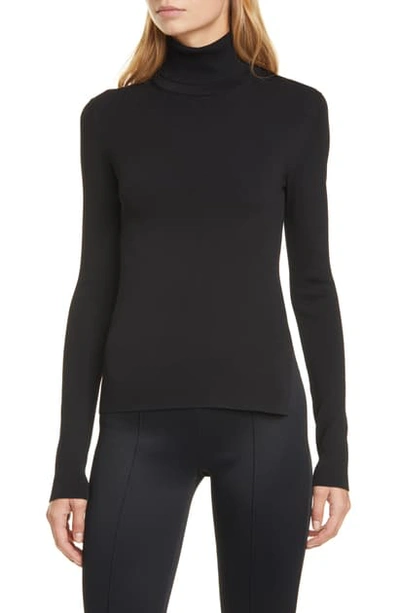 Shop Helmut Lang Rib Turtleneck Sweater In Black