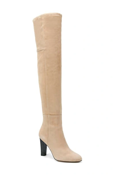 Shop Diane Von Furstenberg Deana Over The Knee Boot In Beige