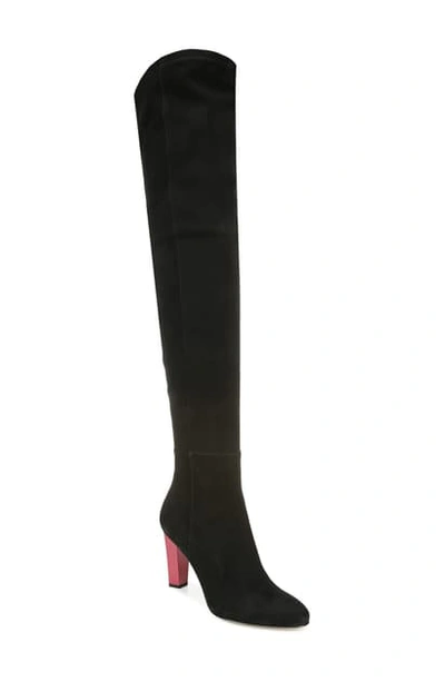 Shop Diane Von Furstenberg Deana Over The Knee Boot In Black/ Red