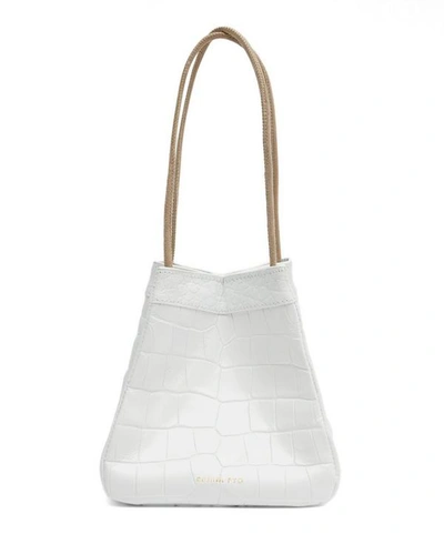 Shop Rejina Pyo Rita Croc-effect Leather Tote Bag In White